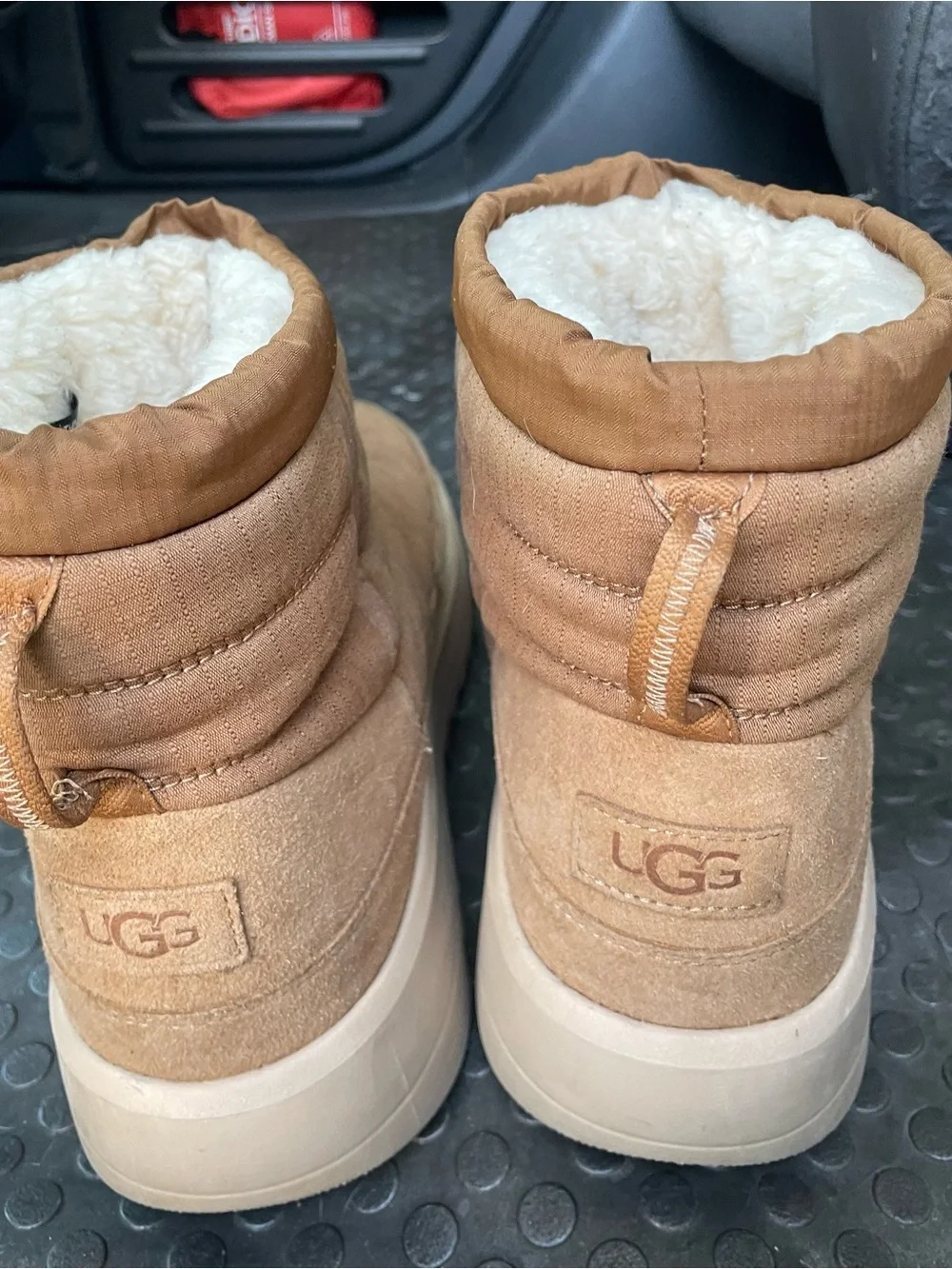 Brown Quilted Slip-On Winter Boot with Plush Lining